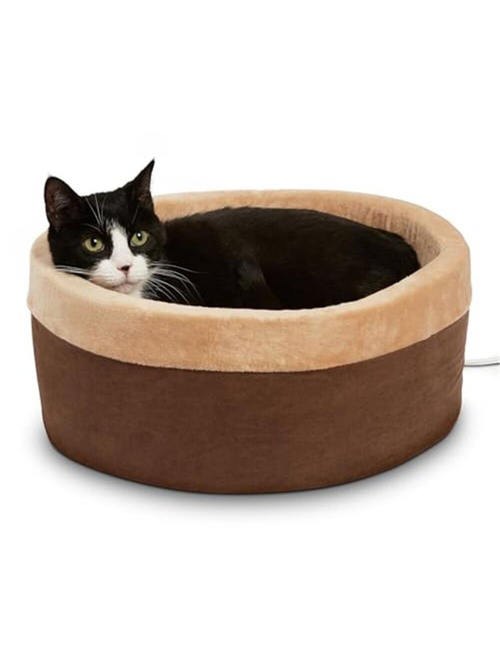 Heated Cat Bed 16 Inch Indoor Pet Heating Bed Soft Foam Removable Washable Cover